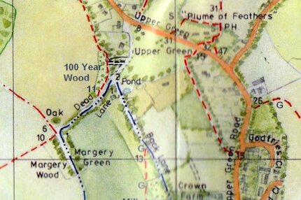 Location of 100 year wood on the Parish Map
