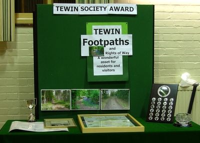 THACS AGM display of the Tewin Society Award