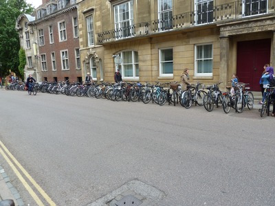 Bicycles parked up.