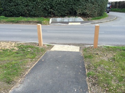 CAR PARKING RESTRICTION POSTS IN PLACE.