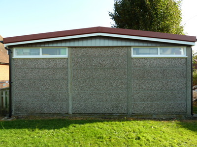 Side view of new roof.